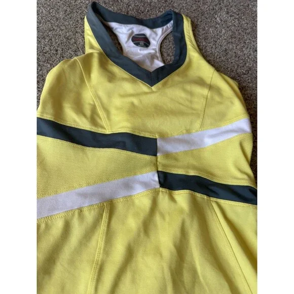 Bolle Tennis Dress Womens Size XS Gray Racerback V Neck Shelf Bra Stretch - Picture 3 of 12